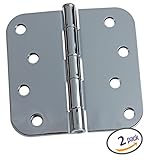 Dynastyハードウェア4 "ドアヒンジ5 / 8 "半径コーナー、ポリッシュクローム、2 - Pack