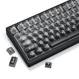 Womier プリンキーキャップ、PBT シャインスルーキーキャップ 165キーセット カスタムキーキャップセット OEMプロファイル、100%、75%、65%、60%キーボード対応-ホワイト