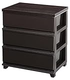 JEJ シンプルチェスト ウッド3段 SCW-3-2DBR ダークブラウン