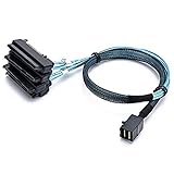 CableDeconn SFF-8643 内蔵ミニSAS HD - (4) 29ピン SFF-8482 コネクタ SAS 15ピン電源ポート 12GB/S ケーブル (1M) (H0204)