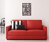 合成皮革(PVC) モダン デザイン ソファベッド (Perwez)　2.5人掛け　幅：約160cm (レッド)