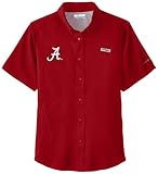 NCAAアラバマCrimson TideレディースCollegiate Tamiami半袖シャツ、レッドベルベット、XS