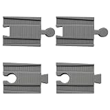 【Link Rail】木製レール プラレール 連結用レール 2種2セット (グレー) BRIO・IKEA・トーマス 等互換性あり