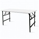 A AIRLLEN 収納式軽量折り畳み作業台 -アジャスター付き －180×90cm 均等耐荷重200kgs折りたたみデスク － 組み立て不要－ 省スペース ワイト (SFD-WH90180)