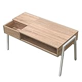 UNE BONNE(ウネボネ)センターテーブル テーブル ローテーブル 木製 コンソール付き 収納 内装 引出し付 収納ボックス コーヒーテーブル リビングテーブル オーク