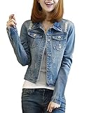 [1/2plus] [ニブンノイチプラス] ｇ ジャン デニム ブリーチ シャツ ブルゾン フード 付き レディース (ブルー, M)