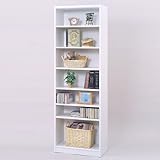 山善(YAMAZEN) 本棚書籍収納ぴったりサイズ オープンラック(幅60奥30高180) WOR-1860M (WH) ホワイト