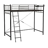 ロフトベッド シングルベッド 棚 コンセント付き 高さ175 カーテン付/*01ダークブラウン