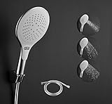 aicvad 6 "ハンドヘルドshowerhead-3機能高級シャワーヘッド59 "タングルフリーPVCホース、ホワイト/クローム
