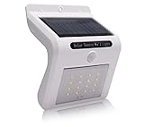 D-Product 夜の灯 16LED 白色 ソーラーライト ウォールライト 人感センサーライト 玄関先 庭 軒先 駐車場 車道 プレイガーデン ガレージ周りなど屋外照明に適用 自動点灯/消灯 省エネ
