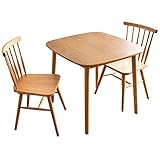 ダイニング 3点セット 75 × 75 cm 2人用 ダイニングテーブル ウィンザーチェア コームバック テーブル チェア オーク 天然木 突板 ナチュラル 49600022 00