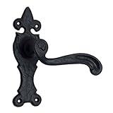 Adonai Hardware Abiud Black Iron Door Handle with Plate