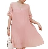 （Galette des Rois） P11 レディース ドレス 結婚式 お呼ばれ ワンピース ひざ丈 フォーマル リボン 黒 シフォン チュニック 七分丈 aライン マタニティ ラウンド ネック d