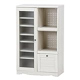 不二貿易 レンジボード ローリー 幅75×奥行39.5×高さ150cm ホワイト 97788