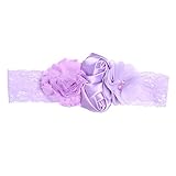 LUERME ベビー　ヘアバンド　ローズ　レース　柔らかい　可愛い　写真撮影　プレゼント (パープル)