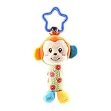 1pcs赤ちゃん用ぬいぐるみRattlesハンドルおもちゃソフト漫画Monkey動物Stroller Hand Bells Developmentalインタラクティブおもちゃ幼児子供のベビーベッド