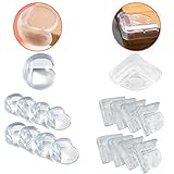 家具コーナーガード 【16個セット】 丸型8個+笑顔型8個 安全 無毒材質 　赤ちゃん／子供／年配の方ケガ防止　ベビーガード 3M両面テープ付き　透明で柔らかい