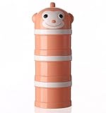 ミルカー 調乳容器 ロート状 キャップつき ミルクケース ミルクケース 粉ミルク容器 粉ミルクケース 赤ちゃん、ベビー用品 携帯 持ち運び 保存容器 (オレンジサル)