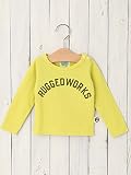 RUGGED WORKS ( ラゲッドワークス ) 日本 製 ベビー ロゴ ロング Tシャツ 赤ちゃん 男の子 女の子 長袖 1～2才 90 イエロー