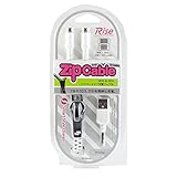 New3DS New3DSLL対応　3DS充電端子2本付き　ジッパータイプダブルUSB充電ケーブル　50cm ホワイト 2台同時充電 絡みにくい