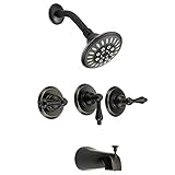 Designers Impressions 651700 Oil Rubbed Bronze Tub Shower Combo Faucet - Three Handle Design and Mul