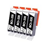 Karasaki BCI-331 BCI-330 互換インク キヤノン(canon)用 BCI-331/330 BCI-330PGBK ブラック 4個 対応機種:PIXUS TS8530 / TS8630 / TS8730 / TS8830【残量表示対応/個包装】