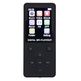 MP3 プレーヤー Bluetooth 5.0-1.8 インチ画面ポータブル音楽プレーヤー、スピーカー、FM ラジオ、ボイスレコーダー、5 時間再生、最大 64GB まで拡張サポート (黒)