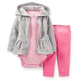 Carter's （カーターズ）マイクロフリース フード　カーディガン3点セット： 3-Piece Microfleece Peplum Hooded Cardigan Set 18M ( 78-83