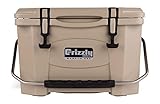 Grizzly (グリズリー) 20 クーラー | 20クォート アイスチェスト 耐久性 回転成形 断熱 | アメリカ製 | 生涯保証 | ビーチ ボート キャンプ 釣り ハンティング | G20 | タン
