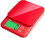 dretec(ドリテック) キッチンスケール デジタル 5kg/1g単位 バックライト 風袋引き 取り外して洗える計量皿 KS-513RD(レッド)