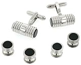J。J。WestonオニキスエンドセットタキシードCufflinks andシャツスタッド。Made In The USA。
