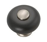 10 Pack Hickory Hardware P222-SNB 1-1/4-Inch Tranquility Cabinet Knob Pull, Black with Satin Nickel 