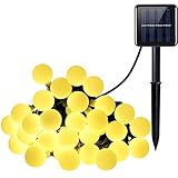Amir 8モードソーラーLEDグローブストリングライト、30 LED 20フィートボールライト、屋内/屋外装飾ライト、防水星状ライト、Ambiance Gardens、ホーム、結婚式、パーティー(ウ
