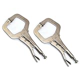 NUZAMAS 2組 ロッキングCクランプ11 "インチスイベルパッドスチールプライヤーVice Cクランプ275mm溶接バイスツール