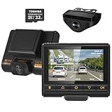 AQPドライブレコーダー 前後カメラ【32Gカード付き】1080PフルHD 超広角3.0インチ...