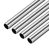 uxcell 丸いチューブ ストレートパイプ 304ステンレス製 シームなし 外径10 mm 壁厚さ0.4 mm 長さ250 mm 4個入