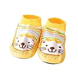 イエローライオンショートスタイルベビーアンチスリップソックス厚みの新生児プリウォーカー