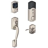 Schlage Connect Camelot Touchscreen Deadbolt with Built-In Alarm and Handleset Grip with Accent Leve
