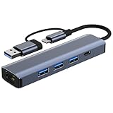 ギガビット イーサネット アダプター - USB ハブ イーサネット | USB - イーサネットアダプター |多機能ラップトップ イーサネット ケーブル アダプター | USB C ポートを備えたデバイス用の実用的な USB ギガビット Rj45 インターネット アダプター