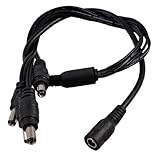 uxcell　DC電源コネクタケーブル　プラスチック　ブラック　530mm　8g　一個入り