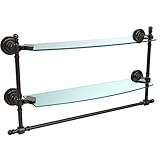 Allied Brass RD-34TB/18-VB 24' x 5' Double Glass Shelf Matte Black [並行輸入品]