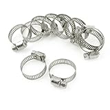 uxcell ホースクランプ　ウォームギヤ　10個　高トルク　調節可能バンド　16-25mm