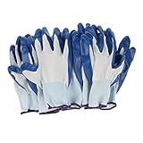 P Prettyia 5ペア　天然ゴム　作業用手袋　耐磨耗性　滑り止め性　