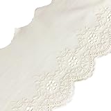 [moonfarm] フラワー レース トリム 生地 コットン 刺繍 選べる3色 綿100％ 花柄 装飾 縁取り (ベージュ, 2m)