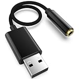 USB to 3.5mmイヤホンジャック 変換 外付けサウンドカード 変換アダプタ 3極（TRS）/4極（TRRS） Windows/Vista/XP/Mac OS/X/Linux/PS4/Windows Surface 3 pro/C-hromebook/R-aspberry Pi等対応