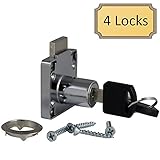 ロック – Square Back – 7 / 8 "ボア – ポリッシュクローム 4 Locks