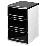 《2個セット》 木天板 収納チェスト リビングチェストW350-3 3段 幅36×奥行45×高さ57.5cm (BK) ブラック