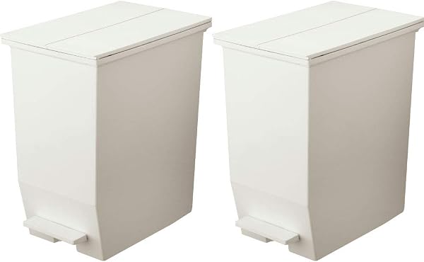 ペダルオープンツイン 45L ホワイト 2個セット ゴミ箱 おしゃれ ダストボックス ふた付き スリム 【モノギャラリー限定分別シール付き】 - 1