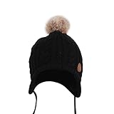 Nasular ベビー帽子 秋冬 赤ちゃん帽子 ニットハット 手編み フリースウール厚さ かわいい やわらかい 肌さわりよく 無地 耳保護 防寒保温 綿 男の子 女の子 キッズ 子供秋冬用 (0-1歳