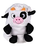 Premium Soft White Toddler's Blanket with Cow Design by Clever Creations
